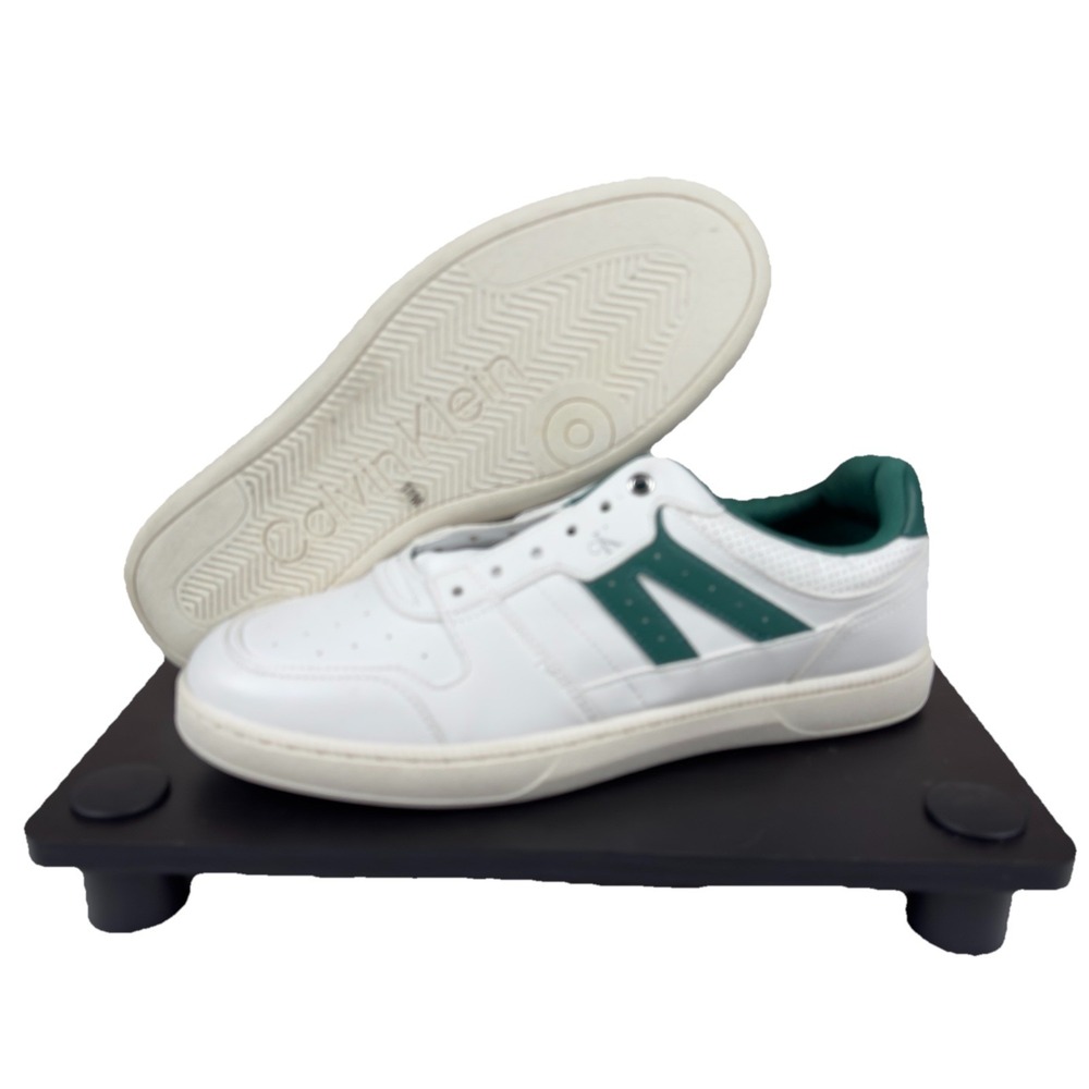 Calvin Klein Narnie Fashion Sneakers Men's Size 11 White Green Nwob Need Laces‎